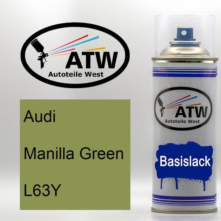 Audi, Manilla Green, L63Y: 400ml Sprühdose, von ATW Autoteile West.